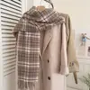 Bufanda de Cuadros Estilo Coreano 2026 para Mujer, Gruesa Versátil Otoño e Invierno Bufanda Cálida de Imitación Cachemir para Estudiantes