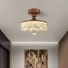 Luz de Pasillo, Luz de Entrada Color Nogal con Forma de Gota de Agua, Lámpara de Techo Estilo Francés para Pasillo y Vestidor, Luz de Techo para Pasillo