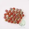 90 Piezas 1.6cm bola de cristal de pétalo rojo colorido 16mm canicas rojas de ocho pétalos 16mm juguetes 450g