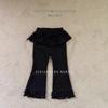 ¡Nuevos Pantalones de Niña Estilo Primavera y Otoño! Ropa Infantil Nueva en Stock Estilo Coreano, Pantalones Acampanados Infantiles Estilo Otoño con Bordes Fruncidos para Bebés Niñas
