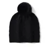 Cachemira Otoño/Invierno 2026 Nuevo Gorro de Punto Grueso Cálido de Moda Casual para Mujer Color Sólido con Patrón de Montaña
