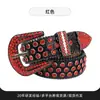 Cinto Europeu e Americano Feminino de Couro com Strass, Cinto Largo Personalizado com Fivela de Pino de Liga Metálica Imitação de Couro, Cinto Estilo Punk