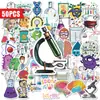 Compra directa transfronteriza de 50 pegatinas de elementos de experimentos científicos con diseños divertidos para decorar cuadernos, botellas de agua y equipaje