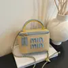 Bolsas Bordadas de Mujer Transfronterizas, Nuevas Bolsas Cubo de Moda Tendencia, Bolsas de Mano Tejidas de Paja y Bambú, Bolsos Cruzados de Playa