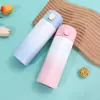 Taza Térmica Macaron de Acero Inoxidable 304 para Pareja Pequeña Mini de Bolsillo Taza de Guisante Portátil con Tapa Pop-up Degradado