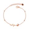 OPK Pulsera de Moda Francesa Europea y Americana para Mujer Acero Inoxidable Diseño Nicho Latido Personalidad Temperamento Amor Pulsera de Acero Titanio
