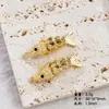 Banho de Ouro Real, Galvanoplastia Conservadora de Cor, Pingente de Peixe Dourado Koi, Joias Artesanais DIY, Acessórios para Pulseira, Colar, Brinco