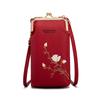 2026 Bolsa de Ombro Bordada Transfronteiriça de Nicho Feminina Versátil Mini Bolsa para Celular Carteira Longa Feminina da Moda