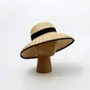 Sombrero de Paja de Trigo con Borde Negro de Ala Ancha para Mujer, Verano, Cúpula, Retro, Francés, Elegante, Hepburn, Sombrero de Punto de Ala Ancha