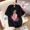 Nueva Camiseta de Mujer Verano Moda Estampado Coreano Manga Corta Casual Cuello Redondo Top Estilo Harajuku Casual Europeo y Americano