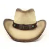 Chapéu de Palha de Cowboy Ocidental Amazon AliExpress Transfronteiriço Chapéu de Aba Larga Chapéu de Praia Protetor Solar Chapéu de Palha Rígido