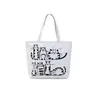 Bolsa Tote de Lona Transfronteiriça de Ombro Único, Bolsa Tote Estampada Versátil de Grande Capacidade, Bolsa de Mão Feminina de Ombro Único, Bolsa Feminina, Transfronteiriça