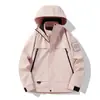 Pioneros del Montañismo Conjunto de Dos Piezas para Mujer 3 en 1 Resistente al Viento Impermeable Cálido para Exteriores Chaqueta de Corte Holgado para Hombre