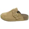 Mules estilo Birkenstock marrons retrô de sola grossa para mulheres, novas sandálias de verão para uso externo com bico fechado e que aumentam a altura