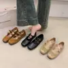 Sapatos Mary Jane baixos, modernos e estilosos, ultra macios, estilo outono, sapatos femininos com fivela dupla, retrô francês, inspirados em ermos.