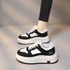 Sapatos Brancos Estilo Coreano Feminino 2024 Outono Novo Ins Estudante Casual Tendência Sapatos Femininos Sola Grossa Plataforma Elevatória Sapatos ZS81