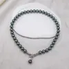 Collar de Perlas Redondas de Vidrio para Primavera Temprana 2025 Gargantilla para Mujer Lazo Simple Elegante Cadena para Clavícula de Alta Gama para Mujeres