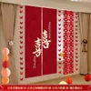 Conjunto de Decoração de Quarto de Casamento Pano Pendurado Flores de Puxar Lado do Noivo Lado da Noiva Sala de Estar de Casamento Quarto de Dormir Faixa de Personagens Cortinas