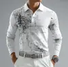 Camisa casual de manga larga con cuello para hombre transfronteriza, ropa para hombre, polo de manga larga a bloques de color de Amazon