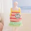 Vestido Salopete de Gato Listrado Colorido Dopamina para Primavera e Verão Roupa Respirável para Cães de Porte Pequeno e Médio Raça Ragdoll