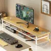 Soporte elevador para monitor de computadora de escritorio para e-sports, estante de escritorio extendido de doble capa con bandeja para teclado