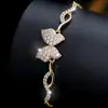 Pulsera de Vid de Circonita Microincrustada de Venta Caliente Transfronteriza para Mujer, Moda de Lujo Ligero con Sensación de Alta Gama, Joyería con Diseño de Mariposa, Disponible en Múltiples Colores