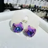 Aretes de Diamante para Hombre, Aretes de Plata Esterlina, Aretes Modernos y Únicos para Mujer, Diseño Sencillo de Nicho, Aretes de Alta Gama con Diamante Azul