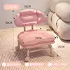 Taburete Pequeño Giratorio con Ruedas, Taburete Bajo para Uso Doméstico, Taburete para Cambiarse los Zapatos, Banco Infantil con Ruedas, Silla con Respaldo Sellador de Costuras