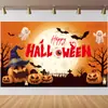 2025 Transfronterizo Nuevo Terror Halloween Fondo Fotográfico Tela Banner Tema Calabaza Bandera Arreglo Ambiente Festival de Fantasmas