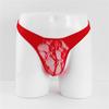 Tanga Masculina Renda Fashion Distinta U-Convexo Cintura Baixa Perspectiva Calça T Masculina Virilha Transparente Roupa Íntima Sexy para Meninos