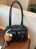 Bolsa Tote Retro de Luxo Grande Capacidade para Mulheres 2025 Outono Nova Nicho Textura Fosca Bolsa de Ombro Único Axila
