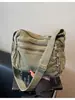 Transfronterizo 2025 Nueva Bolsa de Lona Simple Casual para Mujer Primavera Versátil Bolsa de Hombro Gran Capacidad Moderna Bolsa Cruzada