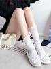 Calcetines de verano apilados para niños finos huecos transpirables Xiangfeng oreja de madera lunares jk lazo calcetines de media caña calcetines de red