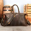 Marant Bolsa de Viagem Masculina de Couro Bovino de Primeira Camada Grande Capacidade Bolsa de Ombro de Mão Bolsa de Bagagem Bolsa de Viagem de Grande Capacidade