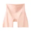 Shorts de Seguridad Lisos de Cintura Alta Control de Abdomen Shorts de Seguridad Cruzados Dos en Uno Boxer de Seguridad para Mujer
