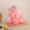 Regalo de San Valentín para Novia Flor de Espuma Pe Oso Rosa Flor Artificial Unicornio Dropshipping Luces de Cadena Proyección