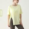 Ropa Nueva de Yoga Cobertor Deportivo para Mujer Camiseta Holgada de Manga Corta Transpirable Hermosa Espalda Top de Malla Ropa de Fitness de Secado Rápido