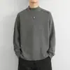 Dropshipping Internacional Camiseta Masculina de Manga Longa 2025 Nova Gola Meia-Alta Camiseta Térmica Base Moletom Interno Espesso Masculino