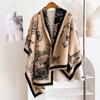 Nueva bufanda de cachemira con estampado de doble cara retro para mujer, moda de invierno, chal grueso, elegante y cálido que combina con todo.