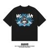 Nueva camiseta de manga corta de inyección directa vintage de Naruto, de anime clásico japonés de dibujos animados, de gran tamaño, de calle principal