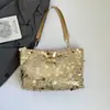 Bolsa de Ombro Fashion com Lantejoulas, Grande Capacidade, Bolsa Tote Elegante para o Dia a Dia, Estilo Coreano, Simples e Versátil, Bolsa Feminina com Corrente de Comércio Exterior