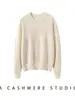 Nuevo Suéter de Punto de Cuello Redondo 100% Cachemira Otoño/Invierno 2026 Manga Larga para Mujer Colorido de Puntos Corte Holgado Top de Cachemira