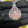 Nuevo Colgante de Calcedonia Transparente con Incrustaciones de Diamante Estilo Chino Vintage Lujo Ligero Gama Alta Versátil Elegante Moda Colgante de Jade