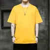 Camiseta de manga corta para hombre, nuevo estilo de verano, cuello redondo, hombros ligeramente caídos, versátil, holgada y casual