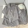 Conjunto de Pijama de Fio de Algodão Nuvem para Homens, Verão com Manga Curta e Shorts, Fino, Simples, Solto, para Adolescentes e Jovens, Conjunto para Usar em Casa