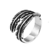 Accesorios de venta caliente transfronterizos: Anillos retro personalizados de moda europea y americana, anillos de plumas para mujer