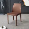 Silla de comedor de cuero de silla de montar, silla minimalista italiana para el hogar con respaldo, silla moderna simple estilo nórdico para hotel, de lujo ligero, de alta gama
