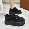 Sapatos Casuais Esportivos para Aumentar Altura para Pessoas Baixas Mulheres 2026 Primavera Outono Novo Estilo ins Versátil Plataforma com Solado Grosso de 6cm Sapatos Mulheres