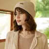 Gorros de Otoño e Invierno para Hombres y Mujeres, 100% Cachemir, Calientes, de Lana, Ala Ancha, Tejidos, Casuales y Versátiles