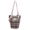Nova Bolsa Casual Xadrez Retrô Leve Grande Capacidade Bolsa de Ombro para o Trabalho/Aula e Compras Bolsa de Estudante